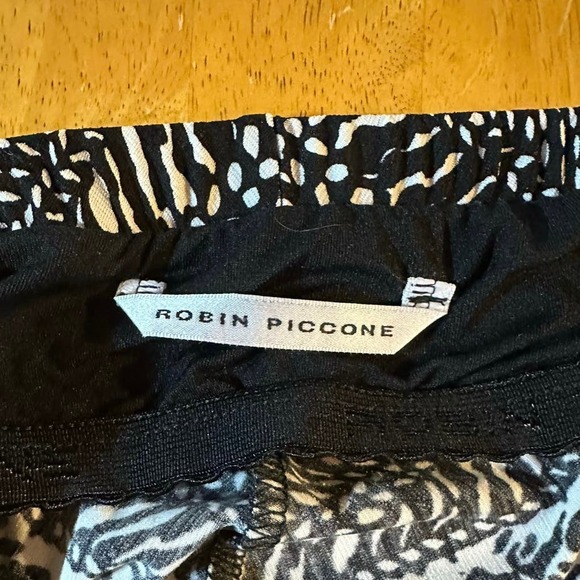 Robin Piccone Women's Abstract Print Sleeveless Jumpsuit‎ Tie-Waist Black Size L - Picture 3 of 11